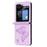 For Samsung Galaxy Z Flip5 5G PU Leather + PC Phone Case Butterfly Pattern Imprinted Shockproof Cover - Purple - 3