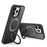 For iPhone 15 Pro Max Hybrid TPU+PC Matte Case Kickstand Cell Phone Cover Compatible with MagSafe - Black - 3