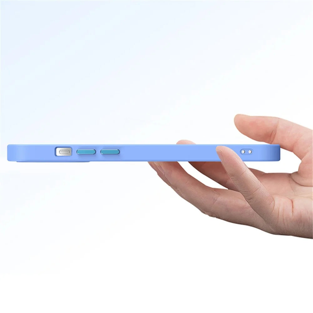 For iPhone 15 Pro Max TPU+Hard PC Metal Button Lens Frame Cover Phone Shell Clear Phone Case - Blue - 2