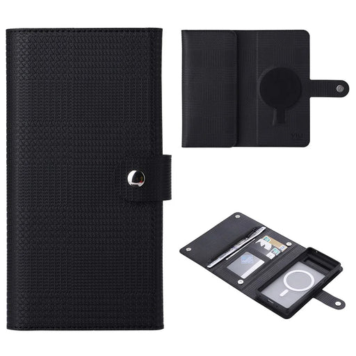 VILI GHB Series RFID Blocking Leather Case for Google Pixel 7a Zipper Pocket Phone Cover Magnetic Case - Black - 1