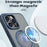 Style-B Drop Impact Phone Case for iPhone 14 Pro , Acrylic+TPU Rotating Ring Holder Kickstand Cover - Blue - 2