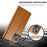 LC.IMEEKE For iPhone 15 Drop Resistant Wallet Case PU Leather Calf Texture Stand Flip Cover - Yellow - 5