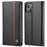 LC.IMEEKE For iPhone 15 Plus Folio Flip Leather Stand Cover Carbon Fiber Texture Wallet Phone Case - Vertical Stripe - 1