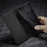 LC.IMEEKE For iPhone 15 Plus Folio Flip Leather Stand Cover Carbon Fiber Texture Wallet Phone Case - Vertical Stripe - 6