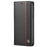 LC.IMEEKE For iPhone 15 Plus Folio Flip Leather Stand Cover Carbon Fiber Texture Wallet Phone Case - Vertical Stripe - 7