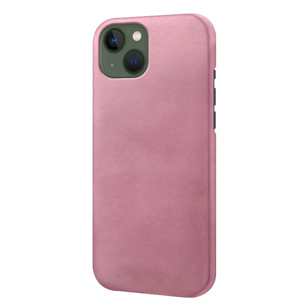 For iPhone 15 Plus PU Leather + PC Calf Texture Case Ultra-Thin Protective Phone Cover - Rose Gold - 2