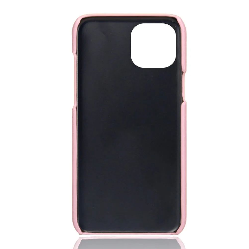 For iPhone 15 Plus PU Leather + PC Calf Texture Case Ultra-Thin Protective Phone Cover - Rose Gold - 4
