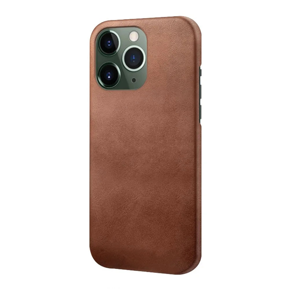 For iPhone 15 Pro PU Leather + PC Phone Case Calf Texture Shockproof Cover - Brown - 2