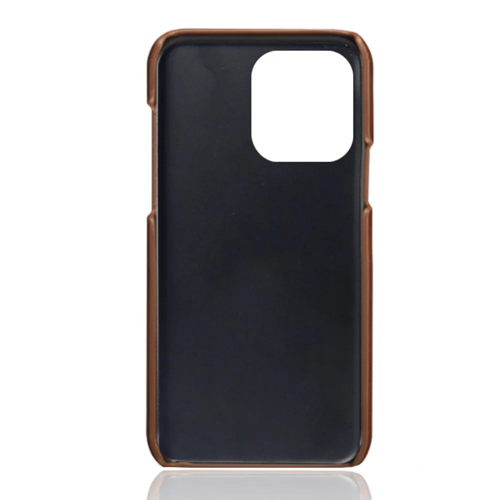 For iPhone 15 Pro PU Leather + PC Phone Case Calf Texture Shockproof Cover - Brown - 4