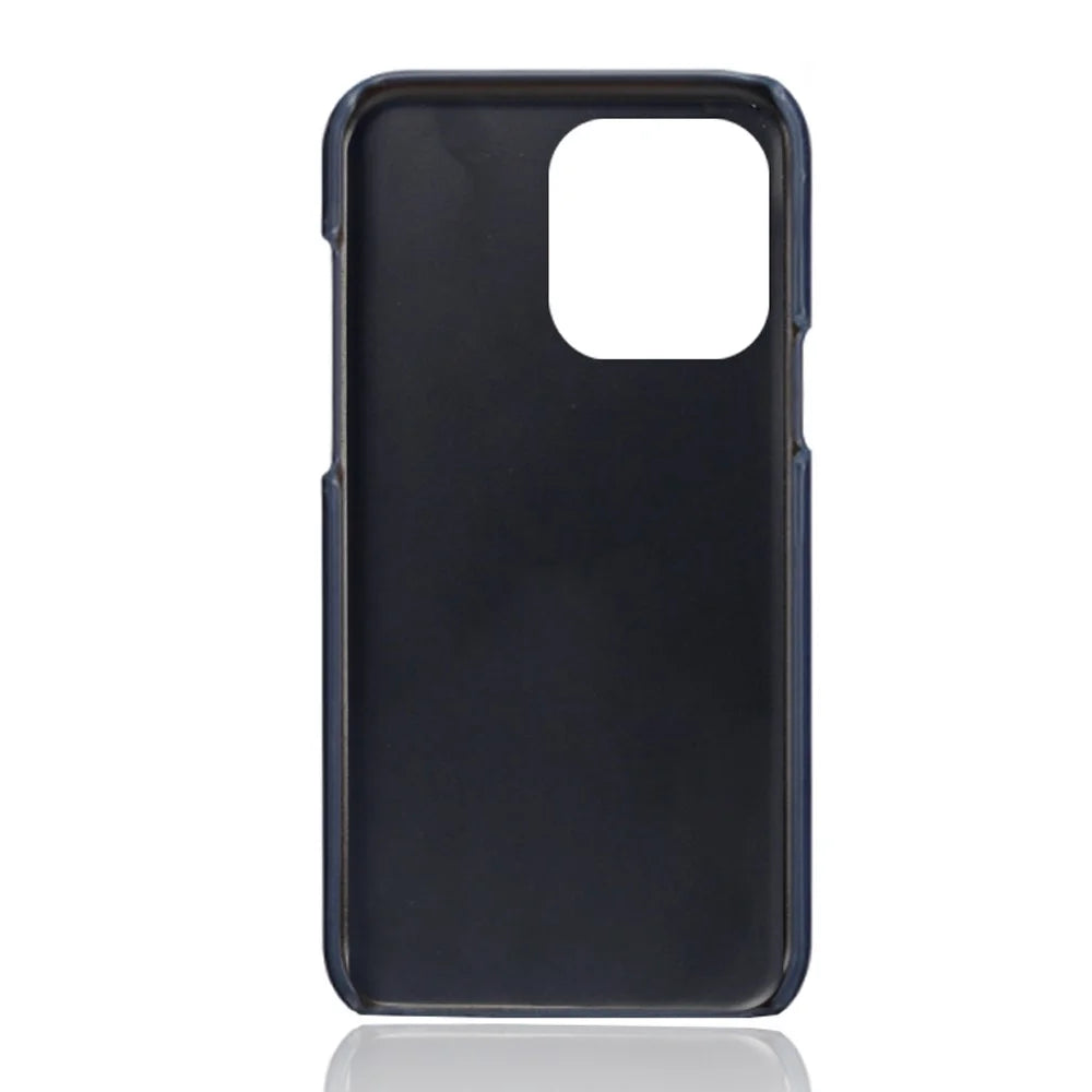 For iPhone 15 Pro Max PU Leather + Hard PC Shell Anti-Scratch Calf Texture Phone Cover - Blue - 4