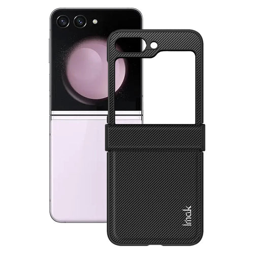 IMAK Ruiyi Series for Samsung Galaxy Z Flip5 5G Phone Cover Carbon Fiber Texture PC + PU Leather Phone Case - 1