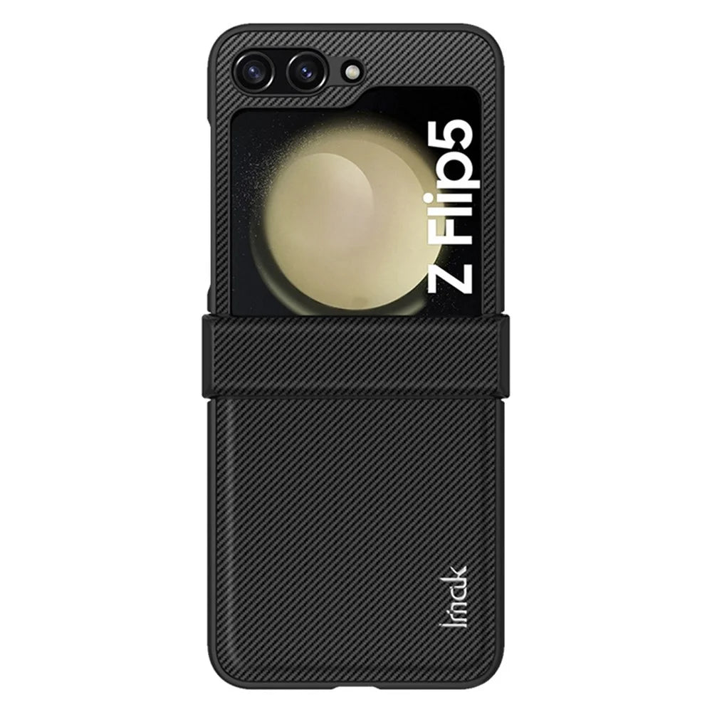 IMAK Ruiyi Series for Samsung Galaxy Z Flip5 5G Phone Cover Carbon Fiber Texture PC + PU Leather Phone Case - 6