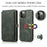 Wallet Phone Case for iPhone 14 Pro Detachable 2-in-1 TPU+PU Leather Shockproof Cover Anti-Drop Phone Case - Green - 6