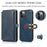TPU+PU Leather Case for iPhone 14 Pro Max Anti-Drop Detachable 2-in-1 Phone Case Shockproof Wallet Phone Cover - Blue - 6