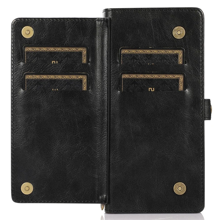 TPU+PU Phone Case for Samsung Galaxy A32 5G / M32 5G Detachable 2-in-1 Shockproof Wallet Phone Case with Strap - Black - 4