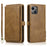 Wallet Phone Case for iPhone 13 mini 5.4 inch Detachable 2-in-1 TPU+PU Leather Flip Cover with Strap - Brown - 1