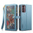 ESEBLE Stand Folio Cover for Samsung Galaxy S23 FE , RFID Blocking Leather Zipper Pocket Wallet Phone Case - Blue - 1