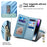 ESEBLE Stand Folio Cover for Samsung Galaxy S23 FE , RFID Blocking Leather Zipper Pocket Wallet Phone Case - Blue - 6