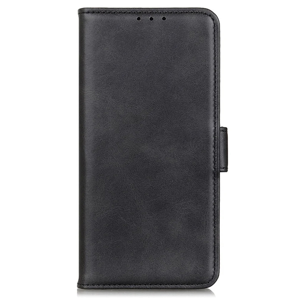For Samsung Galaxy F34 5G / M34 5G Wallet Phone Case Cowhide Texture PU Leather Cover with Stand - Black - 5