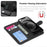 For iPhone 15 Pro Detachable Magnetic Wallet Case PU Leather Cross Texture Stand Phone Cover - Black - 2