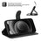 For iPhone 15 Pro Detachable Magnetic Wallet Case PU Leather Cross Texture Stand Phone Cover - Black - 3
