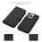 For iPhone 15 Pro Detachable Magnetic Wallet Case PU Leather Cross Texture Stand Phone Cover - Black - 4