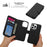 For iPhone 15 Pro Detachable Magnetic Wallet Case PU Leather Cross Texture Stand Phone Cover - Black - 5