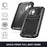 R-JUST For iPhone 15 Pro Max Anti-drop Phone Case PC+Silicone+Metal Kickstand Cover with Tempered Glass Film - Black - 5
