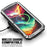 R-JUST For iPhone 15 Pro Kickstand Phone Case PC+Silicone+Metal Shockproof Cover with Tempered Glass Film - Silver - 2
