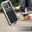 R-JUST For iPhone 15 Pro Kickstand Phone Case PC+Silicone+Metal Shockproof Cover with Tempered Glass Film - Silver - 3