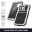 R-JUST For iPhone 15 Pro Kickstand Phone Case PC+Silicone+Metal Shockproof Cover with Tempered Glass Film - Silver - 6
