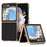 For Samsung Galaxy Z Flip5 5G Litchi Texture Back Cover Genuine Cow Leather Coated PC Electroplating Phone Case - Black - 1
