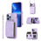 For iPhone 13 Pro Kickstand Zipper Phone Case Wallet Cover PU Leather+TPU Phone Shell - Purple - 1