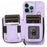 For iPhone 13 Pro Kickstand Zipper Phone Case Wallet Cover PU Leather+TPU Phone Shell - Purple - 5