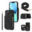 For iPhone 13 Zipper Wallet Cover Kickstand PU Leather+TPU Case Mobile Phone Guard Shell - Black - 1