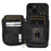 For iPhone 13 Zipper Wallet Cover Kickstand PU Leather+TPU Case Mobile Phone Guard Shell - Black - 5