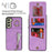 Kickstand Zippered Wallet Case for Samsung Galaxy S21 FE 5G Retro PU+TPU RFID Blocking Phone Cover - Purple - 5
