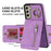 Kickstand Zippered Wallet Case for Samsung Galaxy S21 FE 5G Retro PU+TPU RFID Blocking Phone Cover - Purple - 6