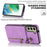 Retro PU+TPU Kickstand Case for Samsung Galaxy S22 5G RFID Blocking Phone Cover with Zippered Wallet - Purple - 2