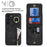 RFID Blocking Kickstand Case for Samsung Galaxy S23 Anti-Drop PU+TPU Phone Cover with Zippered Wallet - Black - 5