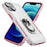 For iPhone 15 PC+TPU Shockproof Cover Anti-fall Phone Case with Ring Kickstand - White+Pink - 2