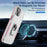 For iPhone 15 PC+TPU Shockproof Cover Anti-fall Phone Case with Ring Kickstand - White+Pink - 3