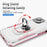 For iPhone 15 PC+TPU Shockproof Cover Anti-fall Phone Case with Ring Kickstand - White+Pink - 4