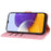 For Samsung Galaxy S23 FE Flower Imprint Phone Cover Calf Texture Stand Wallet Leather Case - Pink - 3