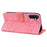 For Samsung Galaxy S23 FE Flower Imprint Phone Cover Calf Texture Stand Wallet Leather Case - Pink - 4