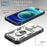 For iPhone 15 Pro Sliding Camera Window Phone Case PC+TPU Kickstand Cover with Card Slot -  White+Black - 2