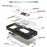For iPhone 15 Pro Sliding Camera Window Phone Case PC+TPU Kickstand Cover with Card Slot -  White+Black - 3