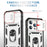 For iPhone 15 Pro Sliding Camera Window Phone Case PC+TPU Kickstand Cover with Card Slot -  White+Black - 6