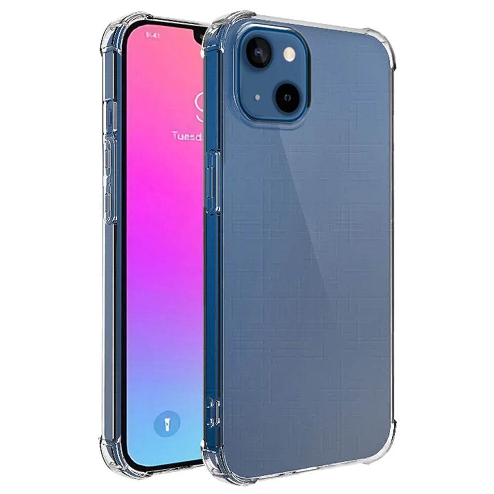 For iPhone 15 Clear TPU Phone Case Shockproof Four Corner Protection Cover - 2
