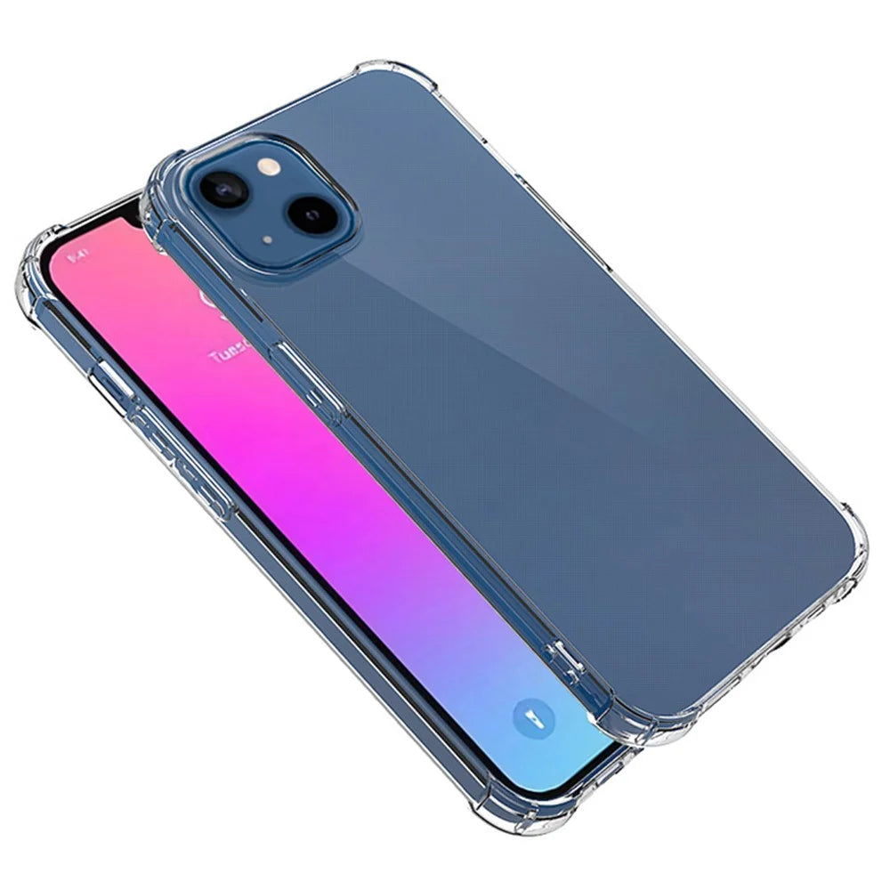 For iPhone 15 Plus Soft TPU Transparent Case Four Corners Shock Absorbing Phone Cover - 3